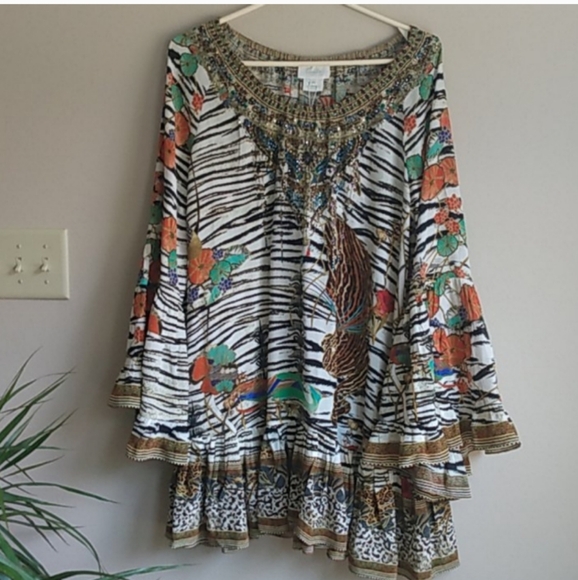CAMILLA XS COSMIC CONFLICT ALINE FRILL DRESS - Picture 1 of 14